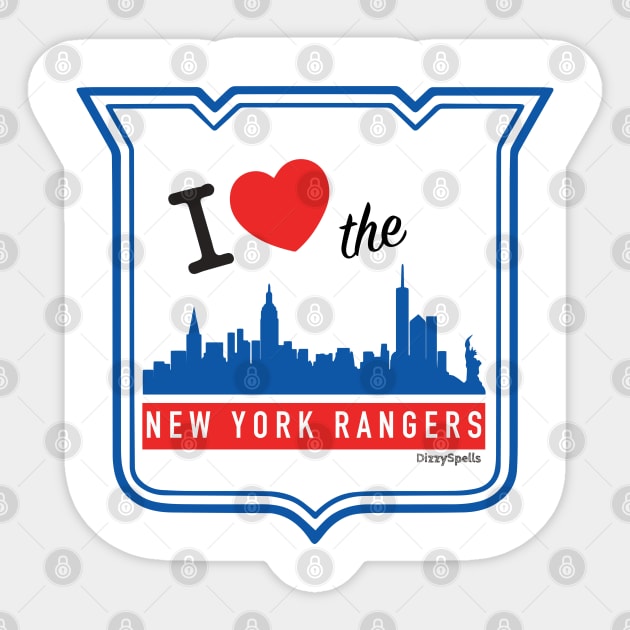I Love the Rangers!! Sticker by DizzySpells Designs